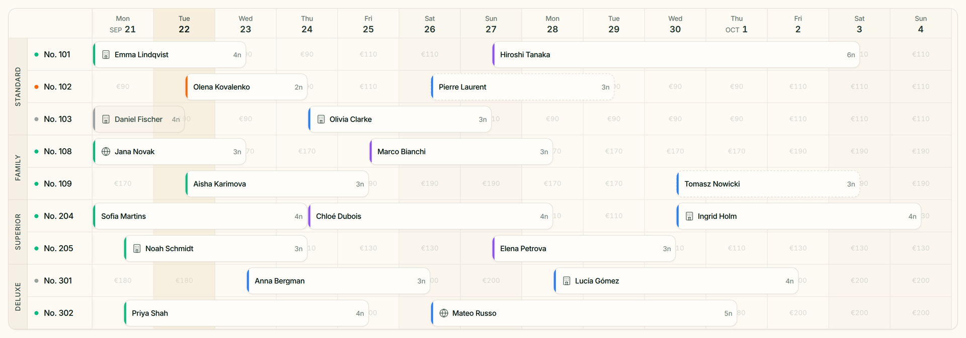 Greetio built-in availability calendar